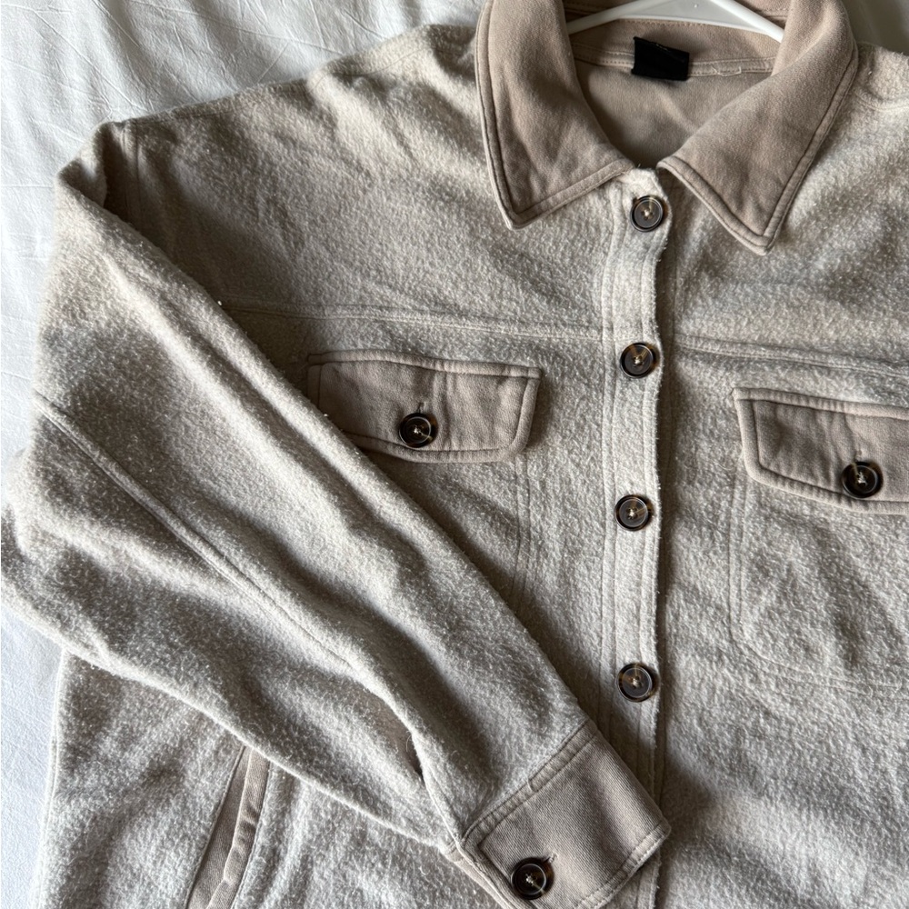 Beige Button-Up Jacket